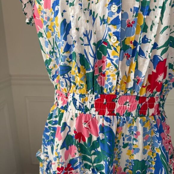 Pinch Paige Bright Days Ahead Floral Cotton Blouson Flutter Dress $98 L - Picture 5 of 9